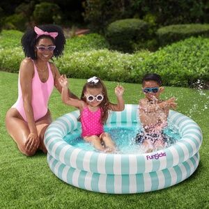 FunSicle Pastel Stripes Inflatable Kiddie Pool 4FT Kids Splash Pool Ages 2+